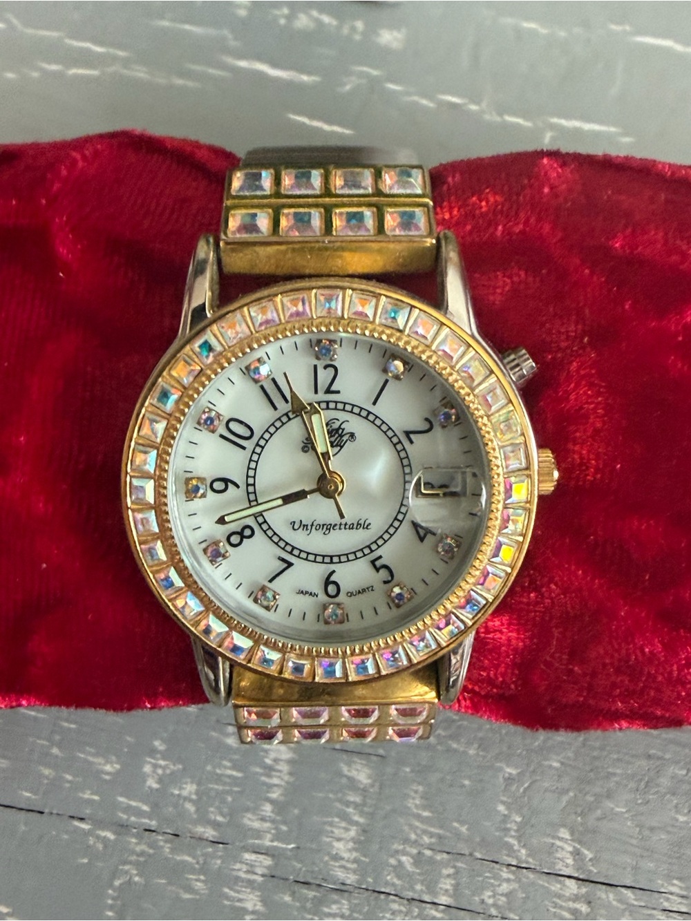 Kirks Folly Gold-Tone Crystal Accent Women's Watch